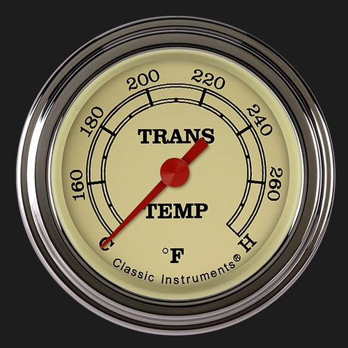 Vintage Classic Instruments VT127SLF 2-1/8" Transmission Temperature Gauge Full Sweep