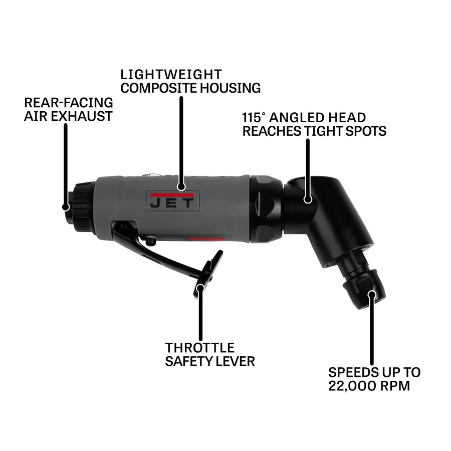 JET 1/4-Inch Composite Angle Die Grinder, 22000 RPM (Model JAT-416)