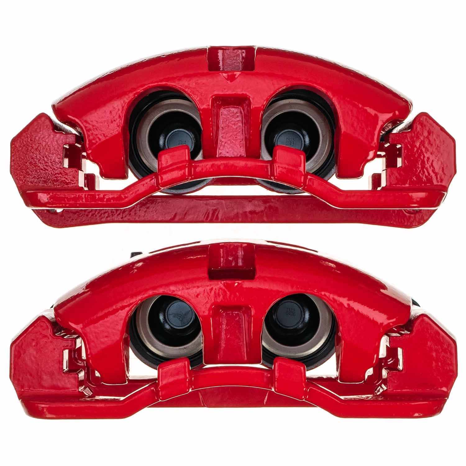 Power Stop S5486 High-Temp Front Pair of Red Powder Coated Calipers