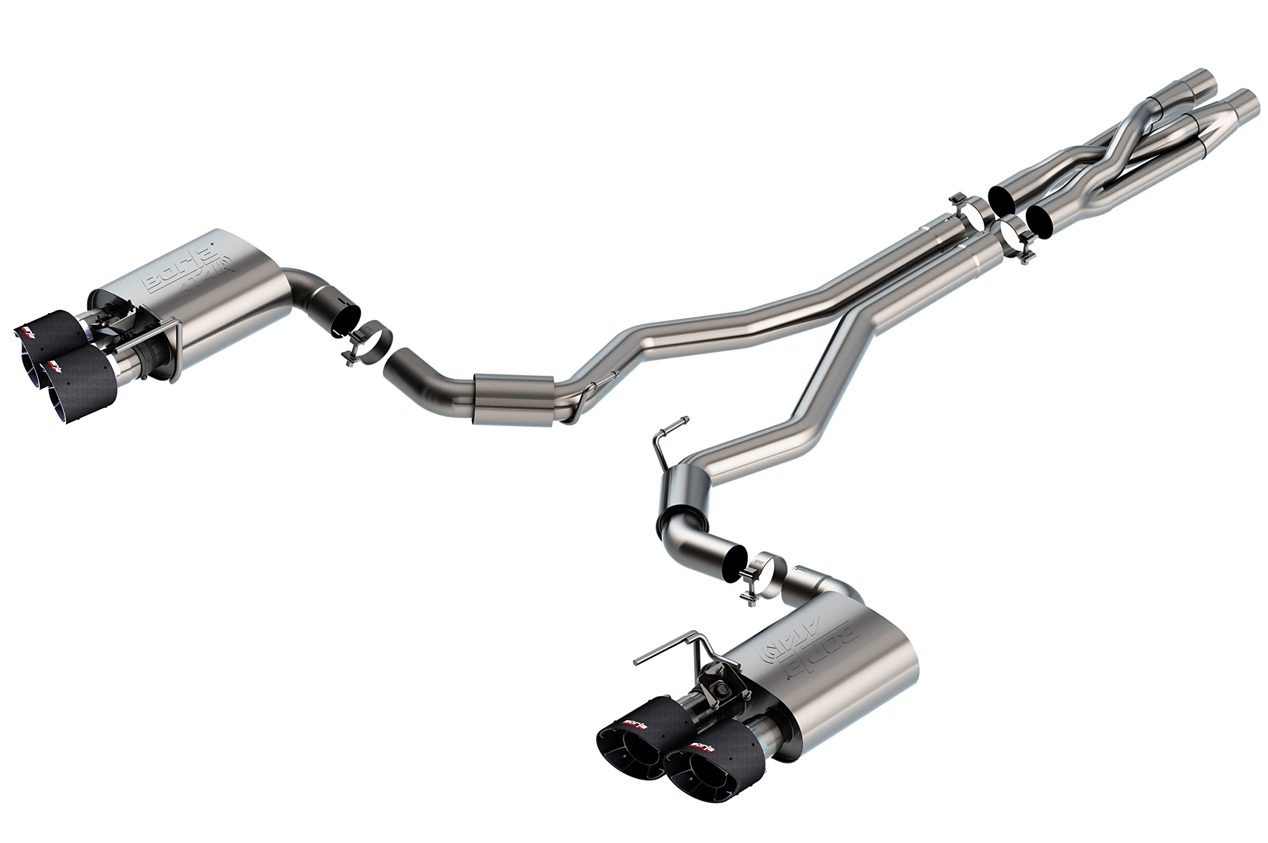 BORLA Cat-Back 140837CF Exhaust System for 2020-2023 Ford Mustang Shelby GT500 5.2L 8 Cyl. Auto Trans. Use With Connecting Pipe Kit 60722 For 2021-2023 Ford Mustang Mach 1 5.0L V8 Auto/Man Trans