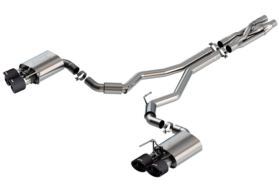 BORLA Cat-Back 140837CF Exhaust System for 2020-2023 Ford Mustang Shelby GT500 5.2L 8 Cyl. Auto Trans. Use With Connecting Pipe Kit 60722 For 2021-2023 Ford Mustang Mach 1 5.0L V8 Auto/Man Trans