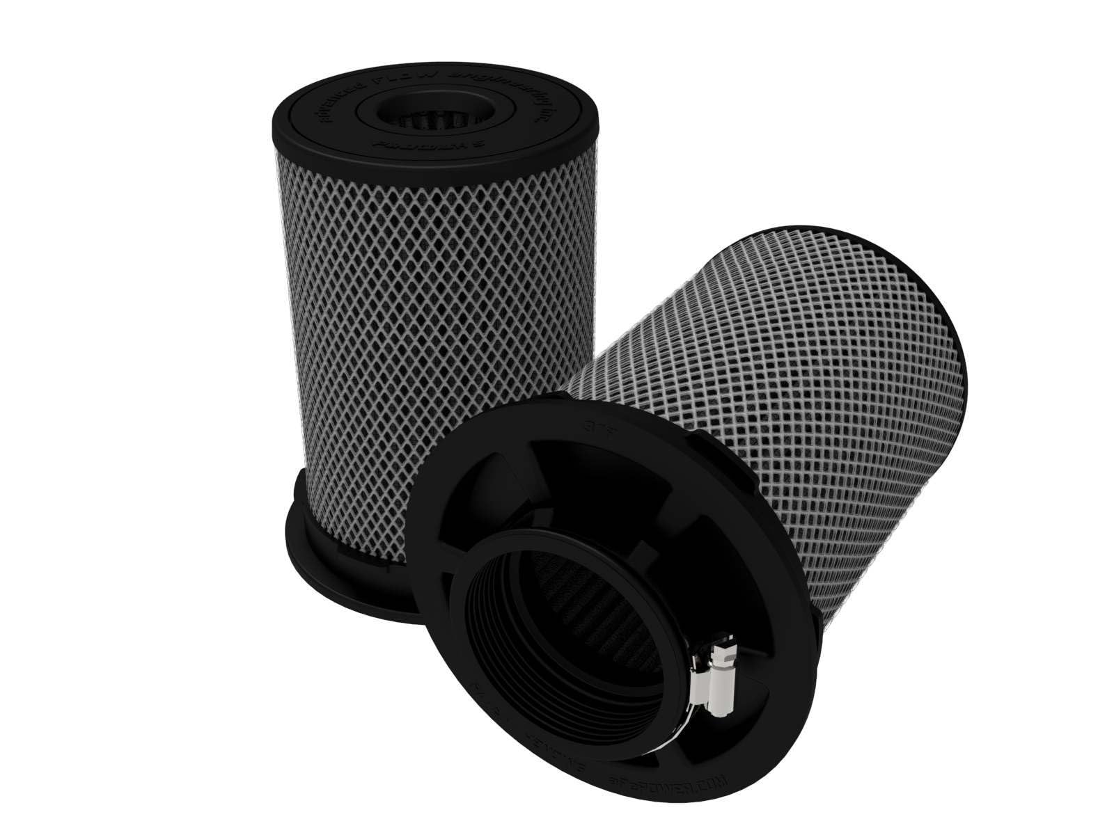 aFe POWER Momentum Air Filter Replacement Intake w/Pro 5R Oiled Media - Black, 4.50" Inlet, 8" Tall - #20-91203KM