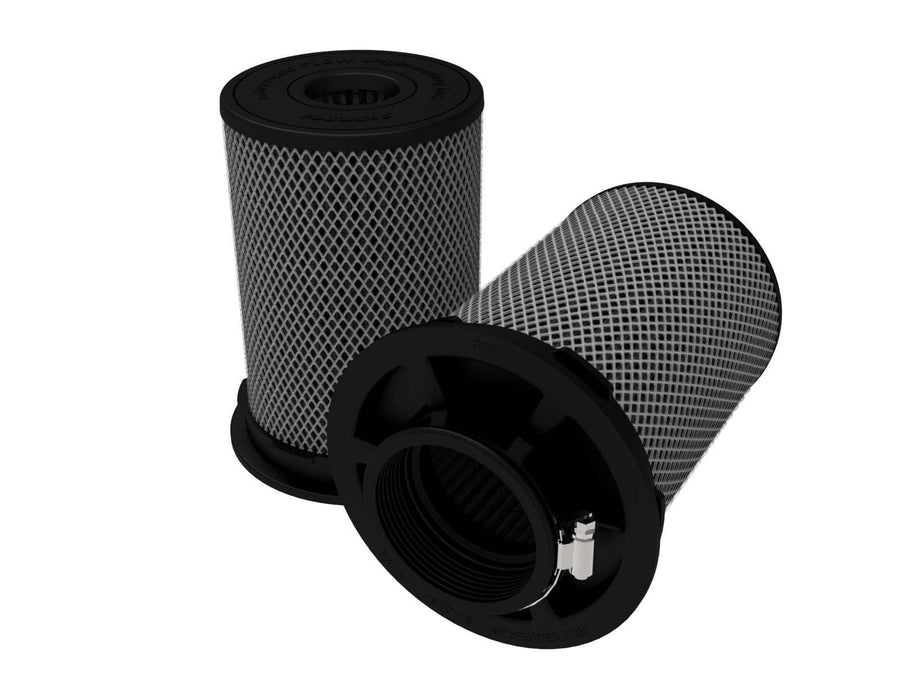 aFe POWER Momentum Air Filter Replacement Intake w/Pro 5R Oiled Media - Black, 4.50" Inlet, 8" Tall - #20-91203KM