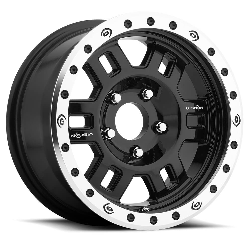 Manx Vision 398 Gloss Black Machined Lip 16X7 Wheel Rim (0 offset, 6-5.5)
