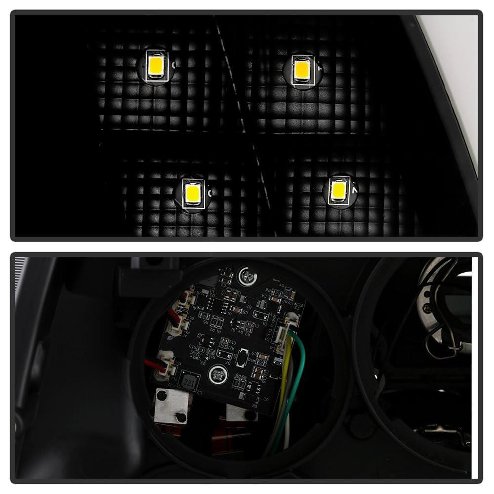 Dodge Ram 09-18 1500~3500 Spyder (xTune) LED DRL/Halogen Projector Headlights - Low Beam-H7(Included) ; High Beam-H7(Included) ; Signal-LED - Black