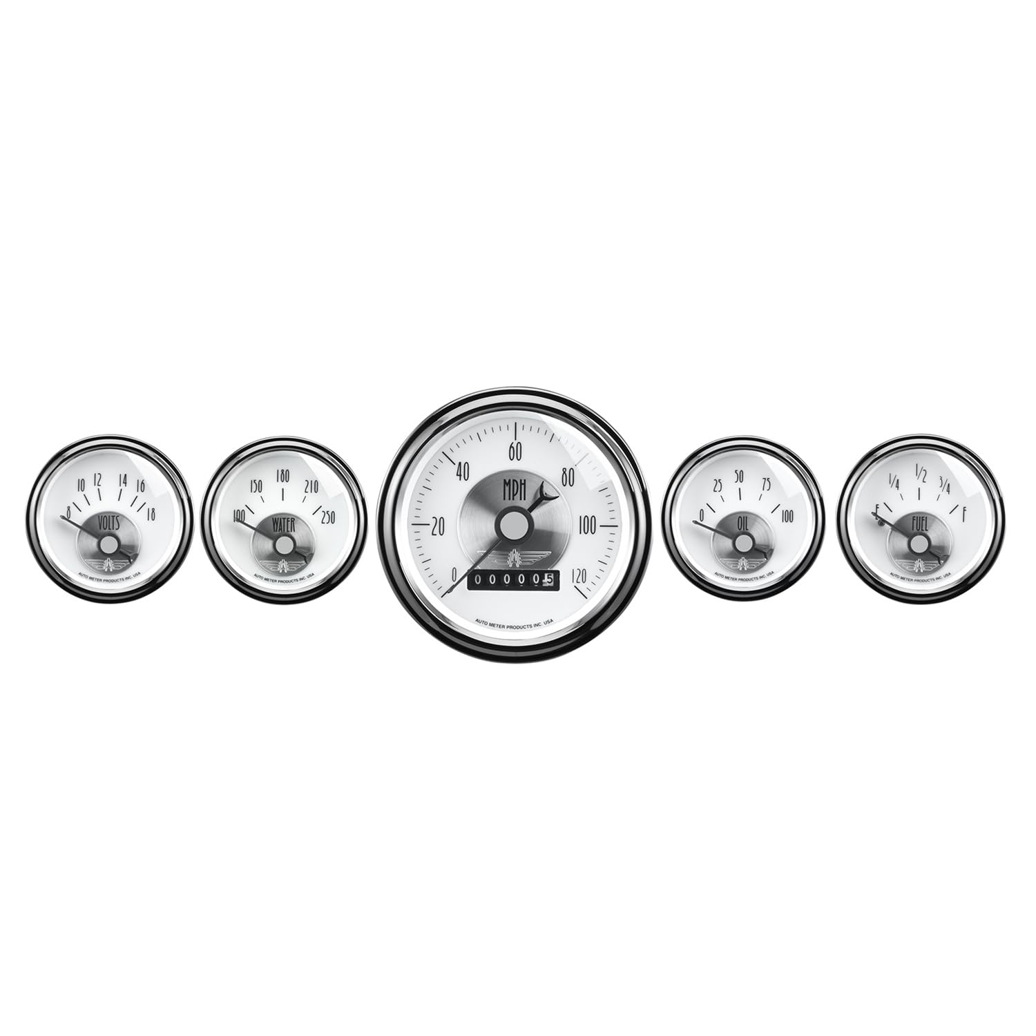 2007 AUTO METER Prestige White 5 PC. KIT Box, Wheel Odometer