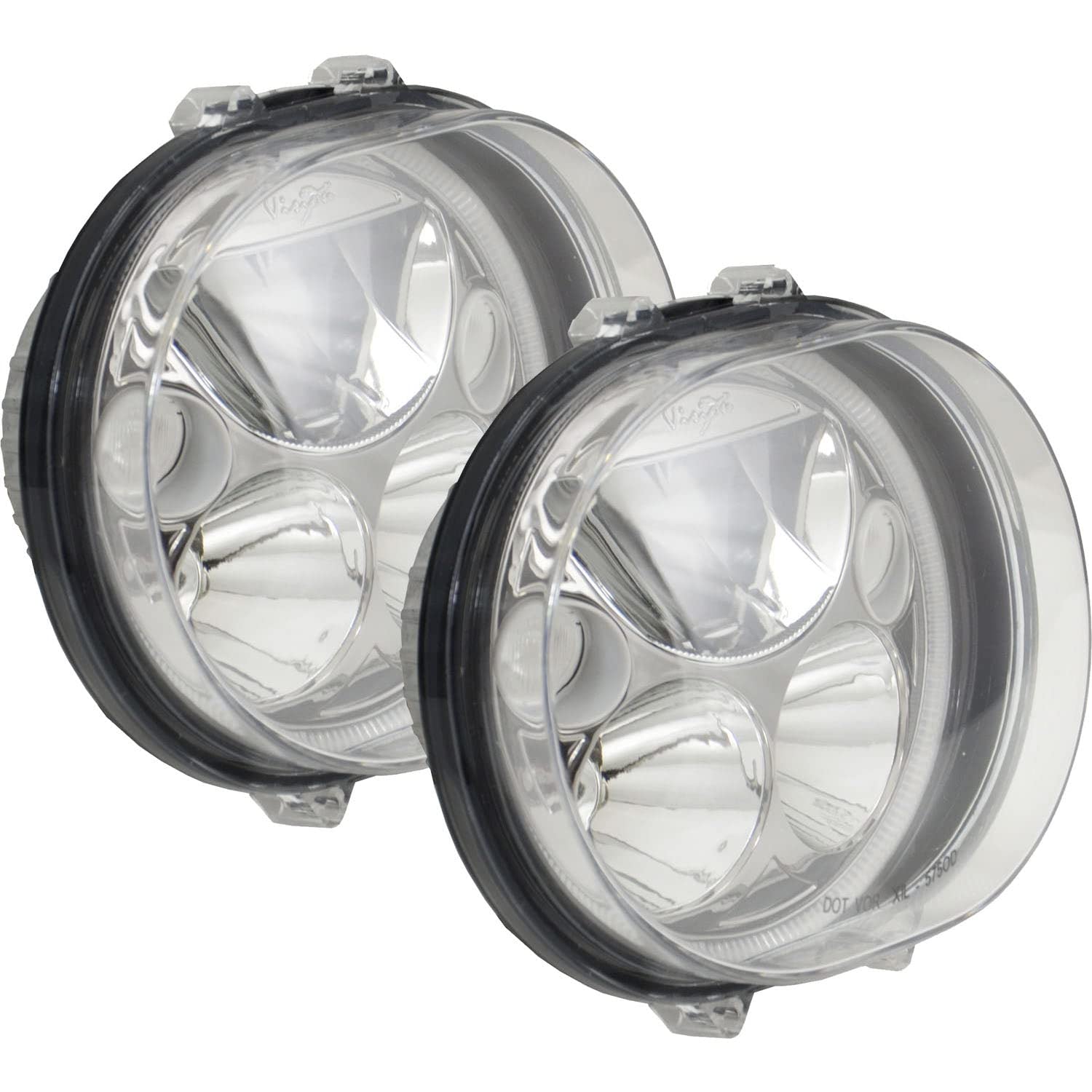 5.75" Oval Vision X Lighting (XMC-575ODKIT) Motorcycle LED Headlight w/Low-High-Halo, (Pair), Polished Chrome Face