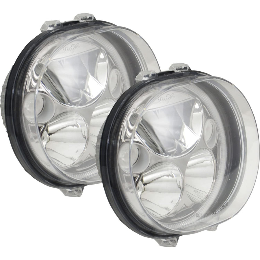 5.75" Oval Vision X Lighting (XMC-575ODKIT) Motorcycle LED Headlight w/Low-High-Halo, (Pair), Polished Chrome Face