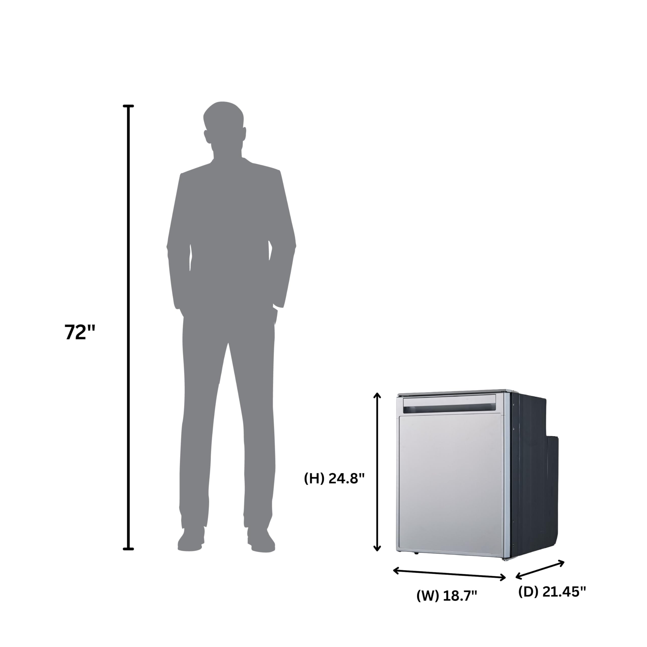 12V/DC Equator Mini-Fridge Freezer 2.8cf Silver for RV BOAT OFF-GRID