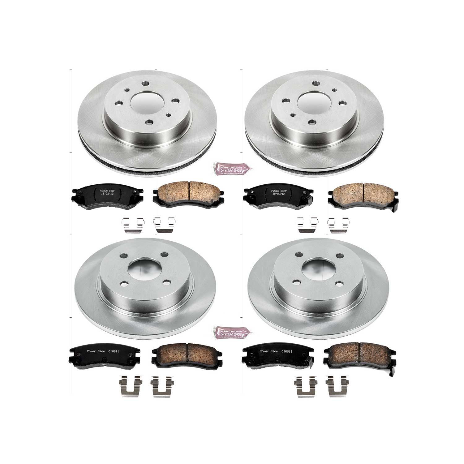 Power Stop KOE7630 Front and Rear Replacement Brake Kit-OE Brake Rotors & Ceramic Brake Pads For SC, SC1, SC2, SL, SL1, SL2, SW1, SW2 [Model Specific]