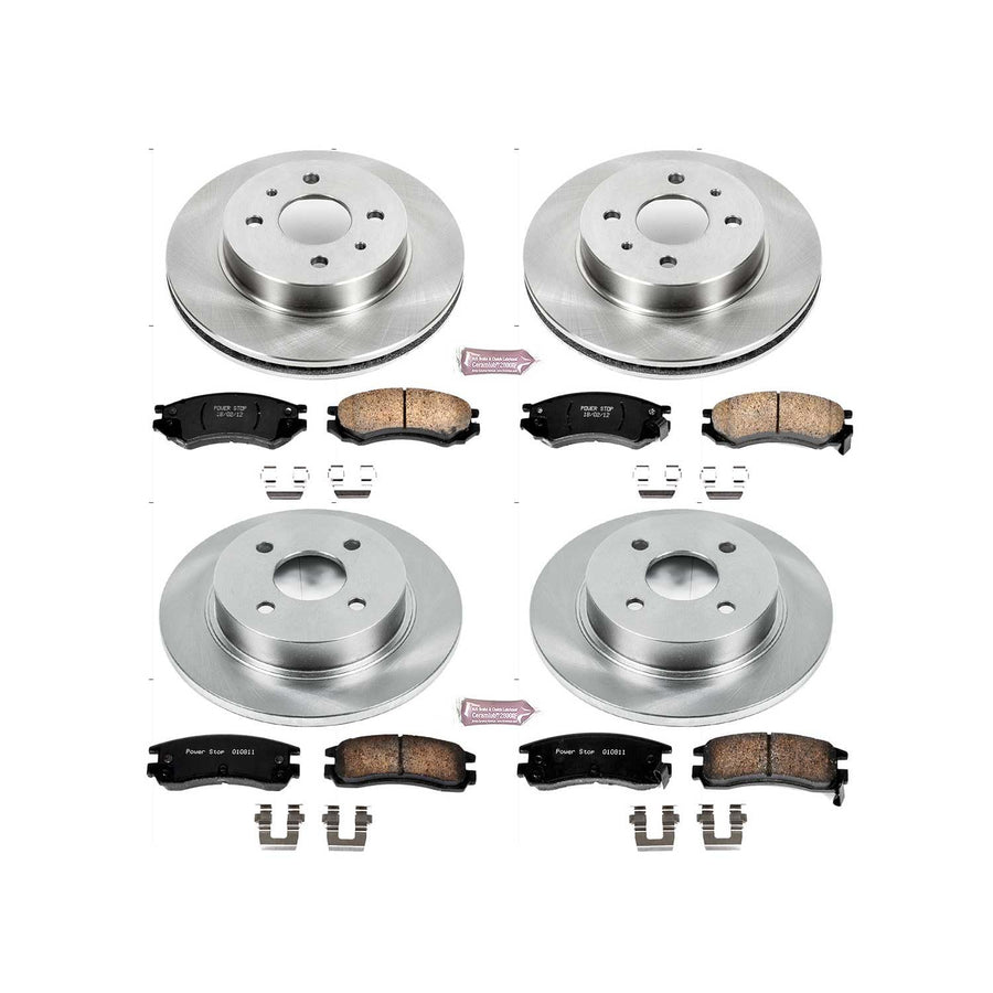 Power Stop KOE7630 Front and Rear Replacement Brake Kit-OE Brake Rotors & Ceramic Brake Pads For SC, SC1, SC2, SL, SL1, SL2, SW1, SW2 [Model Specific]