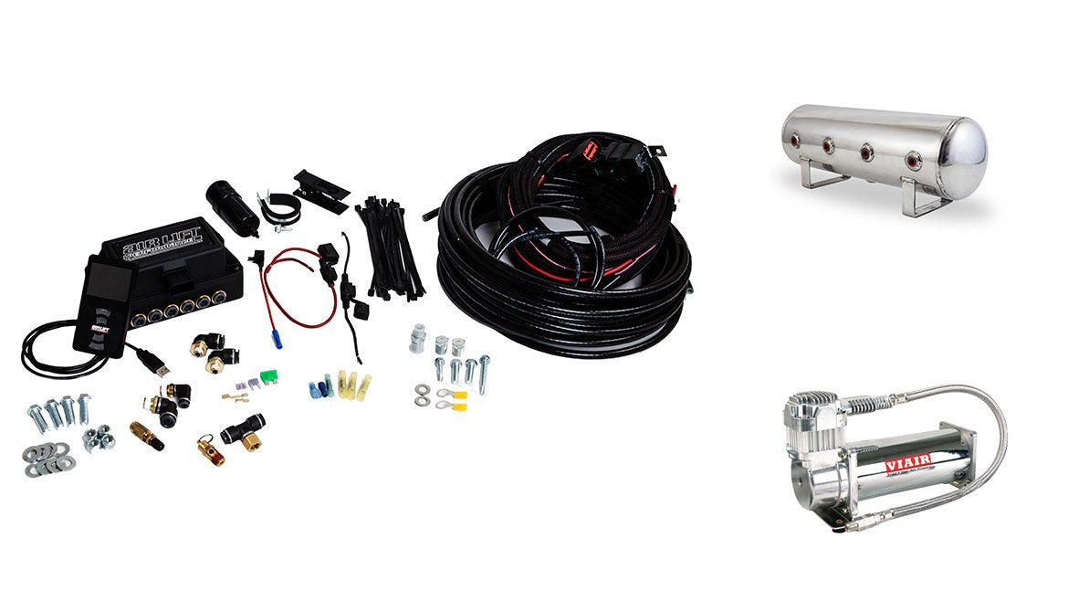Performance AIRLIFT 27781 3P(1/4" Air Line, 2.5 Gallon Lightweight Polished Aluminum