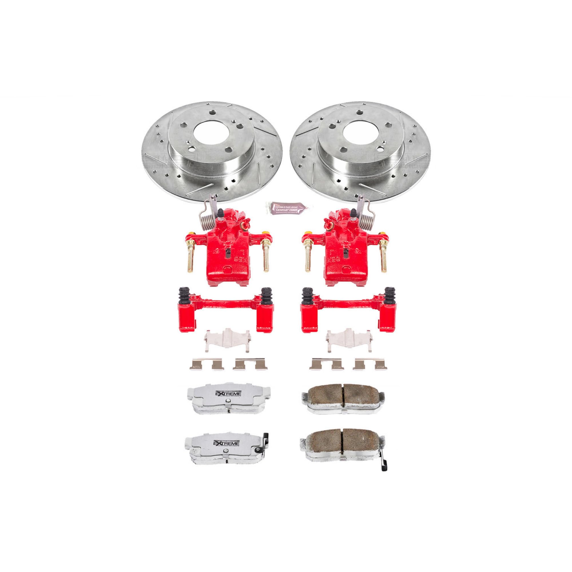 Power Stop KC1168-26 Z26 Street Warrior Rear Brake Kit Infiniti Nissan For INFINITI I30 1996-2001, Nissan Maxima 1995-2001 [Model Specific]