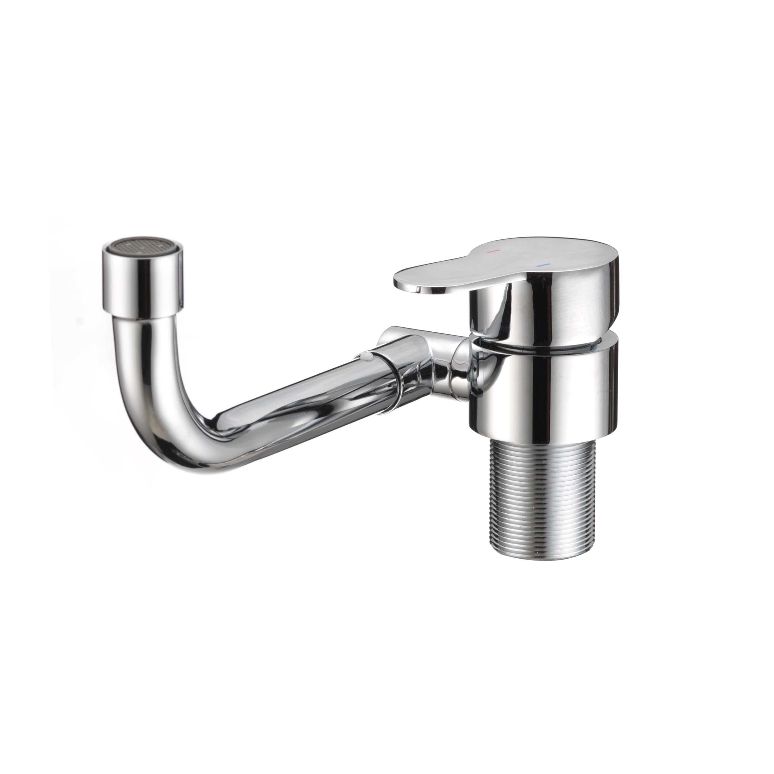 Folding RV Kitchen Faucet Dura Faucet (DF-MK510H-CP) – Chrome, 360° Rotating & Vertical Folding Spout, Single Lever Handle, Lead-Free, Easy Install Compact Sink Faucet