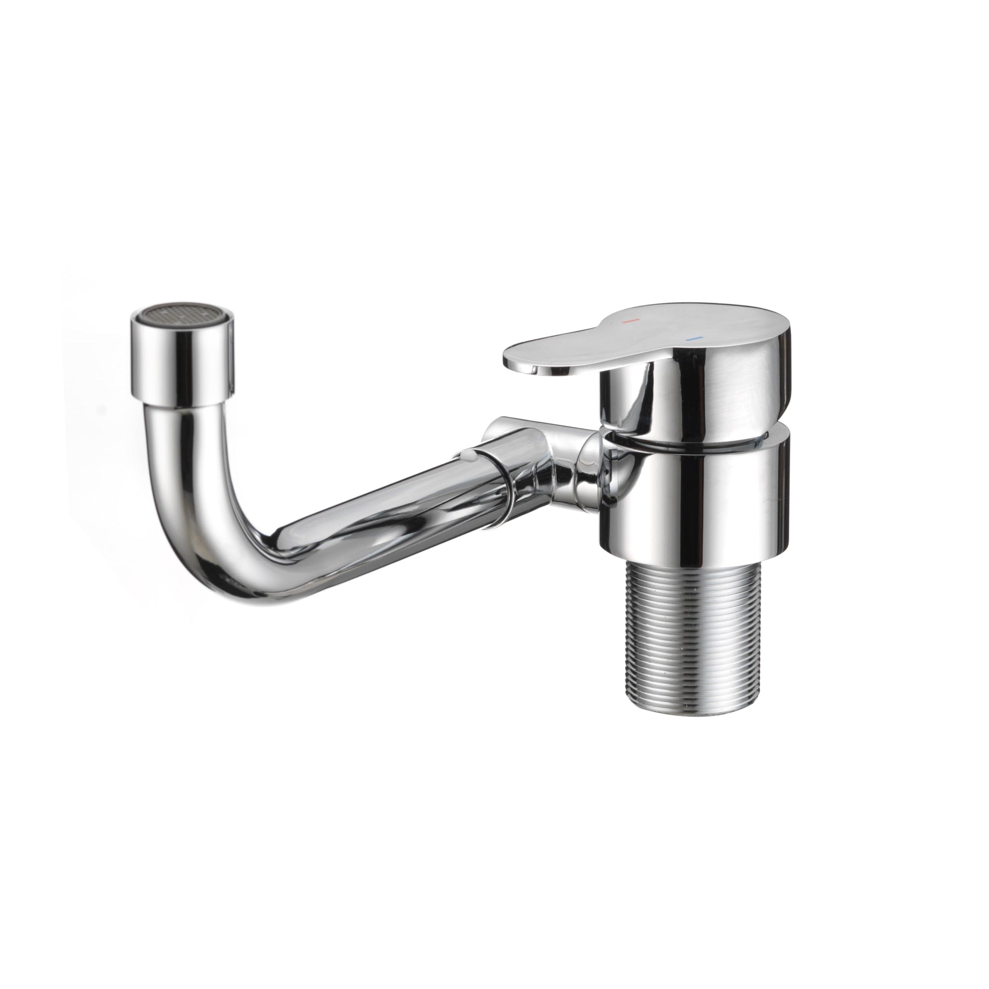 Folding RV Kitchen Faucet Dura Faucet (DF-MK510H-CP) – Chrome, 360° Rotating & Vertical Folding Spout, Single Lever Handle, Lead-Free, Easy Install Compact Sink Faucet