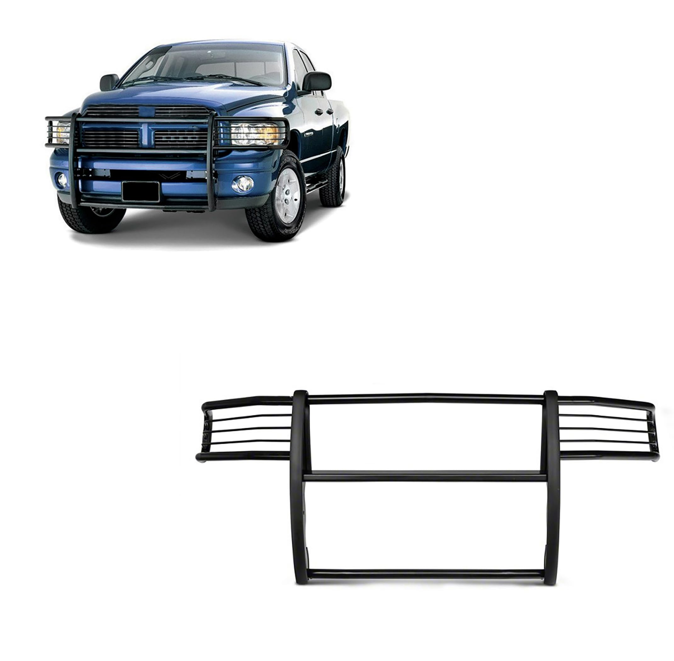 Modular Black Black Horse Grille Guard Compatible with 2003-2006 Chevrolet Silverado 1500|2007-2007 Chevrolet Silverado 1500 HD Classic-17GT25MA