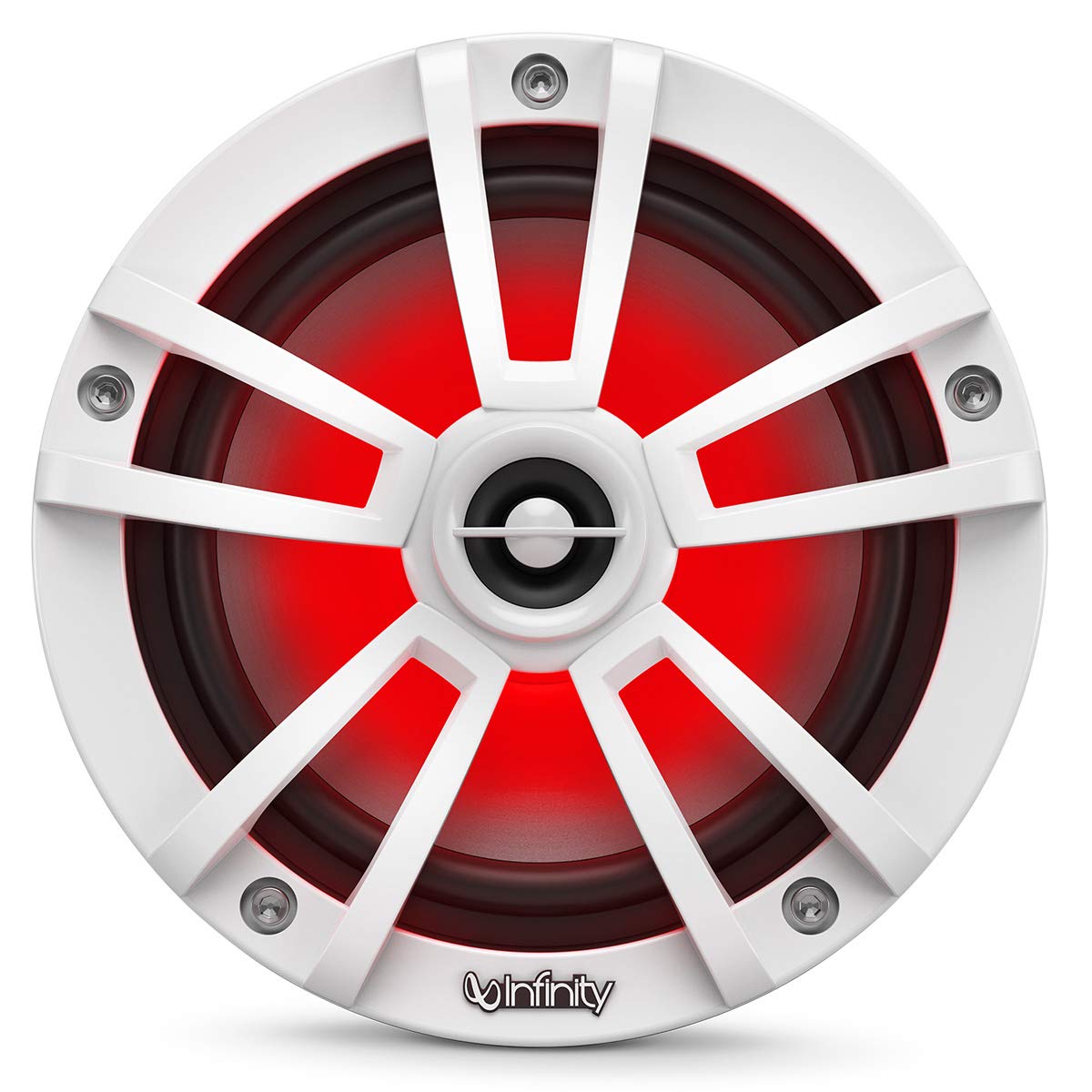 8 Inch Infinity 822MLW Marine RGB LED Coaxial Speakers - White
