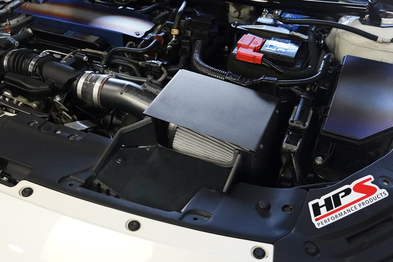 HPS Polished Performance Air Intake Kit with Heat Shield Compatible for 2018-2022 Honda Accord 1.5L Turbo, 827-406P