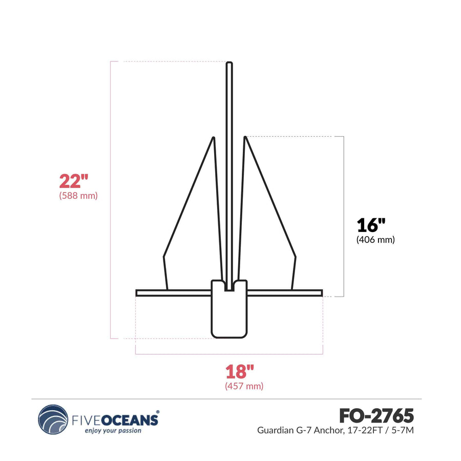 Fortress Marine Anchors - The World's Best Guardian G-7 (4 lbs Anchor / 17-22' Boats), Aluminum