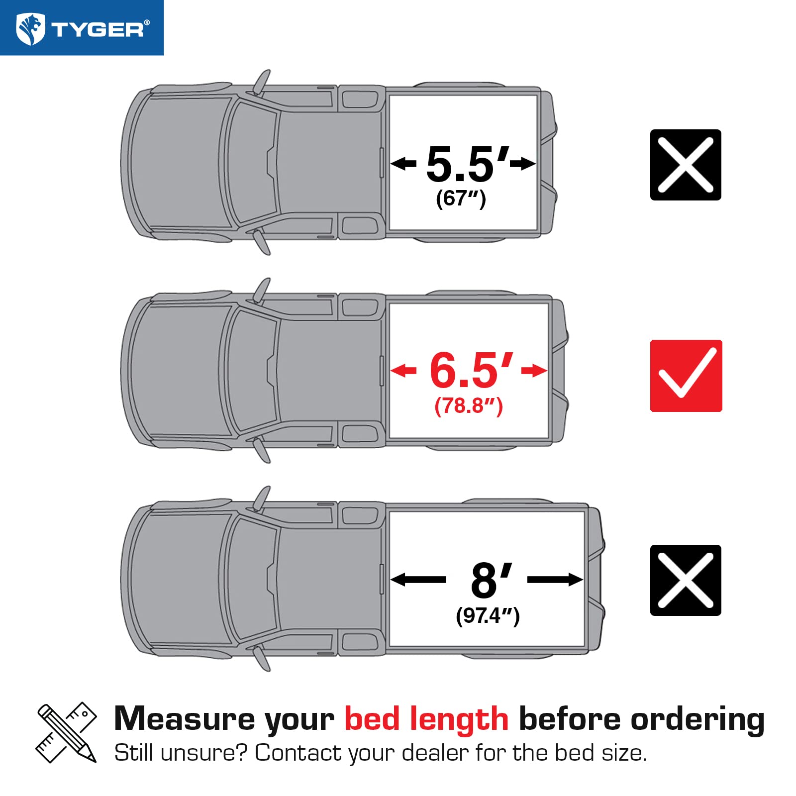 Tyger Auto T1 Soft Roll Up Tonneau Cover Compatible with 2009-2014 Ford F-150 | Styleside 6.5' Bed (78") | TG-BC1F9023, Black