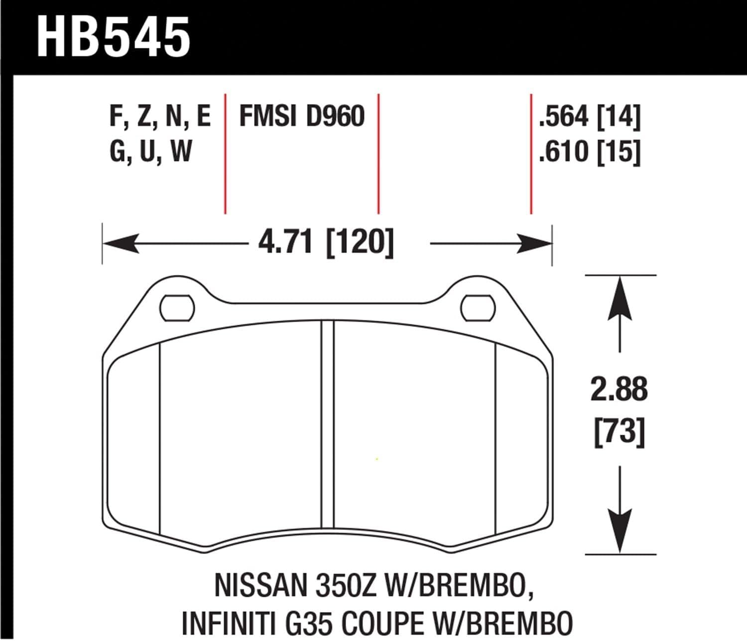 Hawk Performance HP Plus HB545N.564 Crossover Street/Motorsport Brake Pads