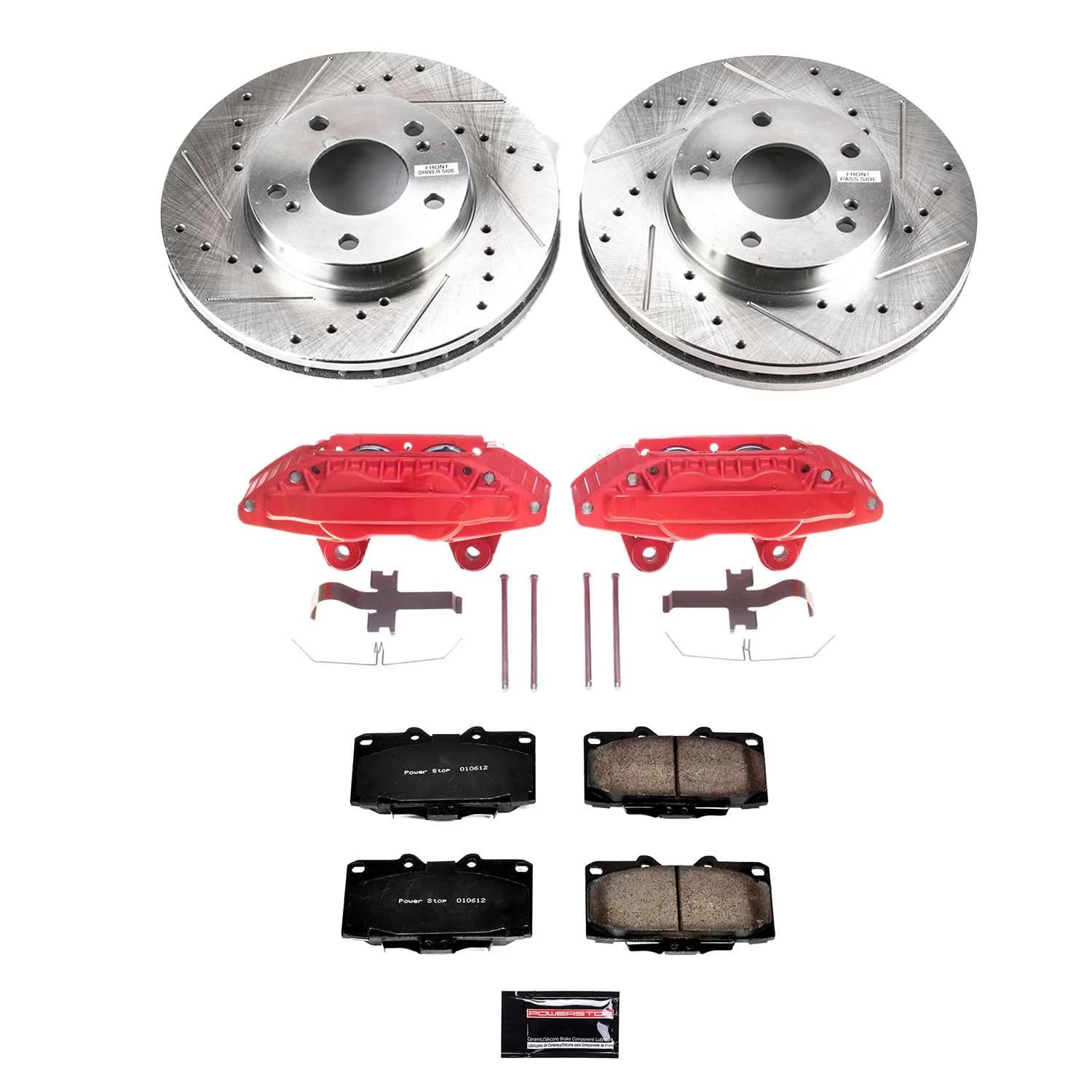 Power Stop Z23 KC3100, Front Brake Caliper Kit- Rotors, Carbon Ceramic Brake Pads, Calipers For Nissan 300ZX 1989-1992 [Model Specific]