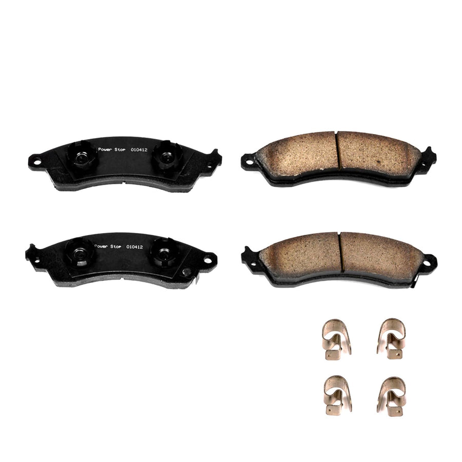 Power Stop Front Brake Kit For Chevrolet Camaro 1987-92 |Corvette 1988-96 |Ford Mustang 1994-01 |2003-04 Mustang |Pontiac Firebird 1988-89 - Ceramic Brake Pads With Installation Hardware, 17-412
