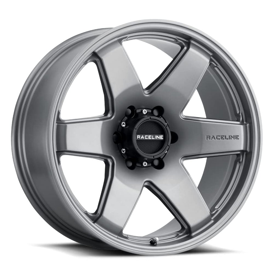 Greystone Raceline Wheels 942GS ADDICT Wheel 20X8.5"6X120 Bolt Pattern +15mm Offset/(5.34"B/S) 6 Spoke Aluminum Passenger Car Wheels, Full Size Replacement Greystone Car Rims