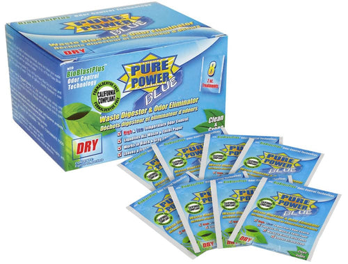 Valterra V23022 Dry Waste Digester & Odor Eliminator Pure Power Blue - 8 x 2 oz. Packets