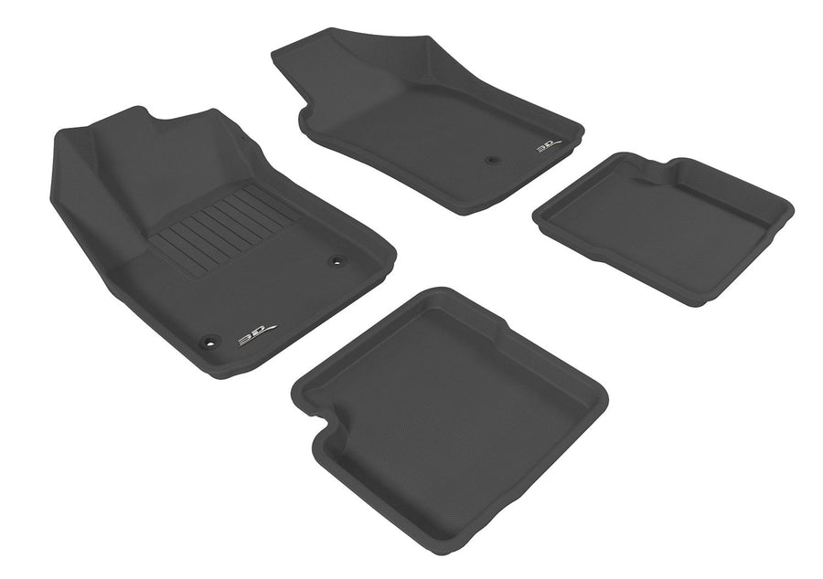 Custom Fit 3D MAXpider Kagu Floor Mat (Black) Compatible with FIAT 500 2012-2019 - Full Set