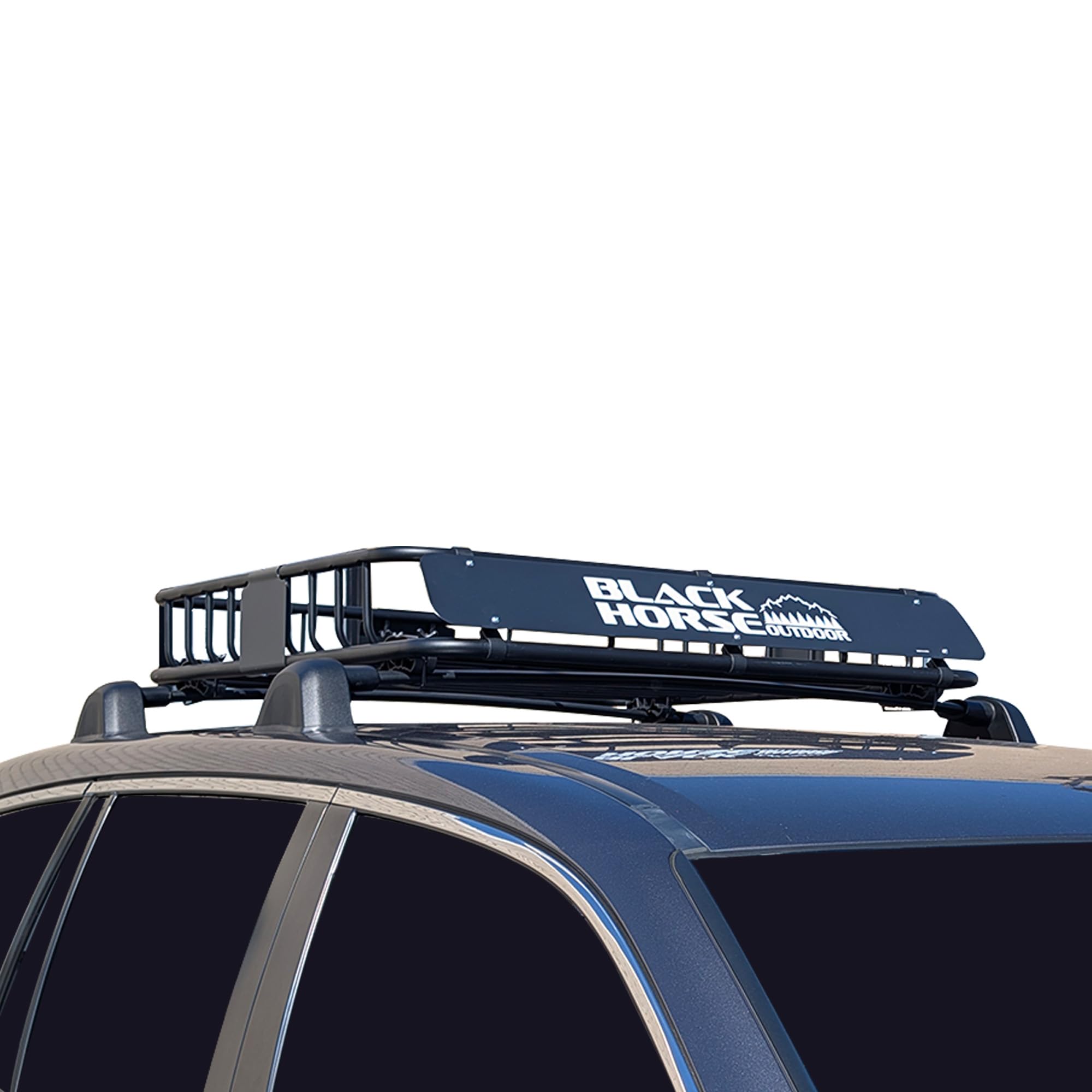 43"x39"x6" Black Horse Outdoor Voyager Roof Top Cargo Basket, Heavy Duty Weather Resistant Luggage & Camping Gear Storage for Car, Truck or SUV Transport, 200 lbs Capacity - BHODBA4339