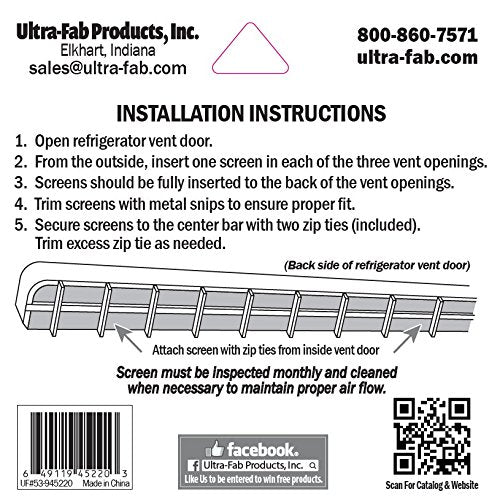 Outside Vents Bug Stopper Screens for RV Refrigerator