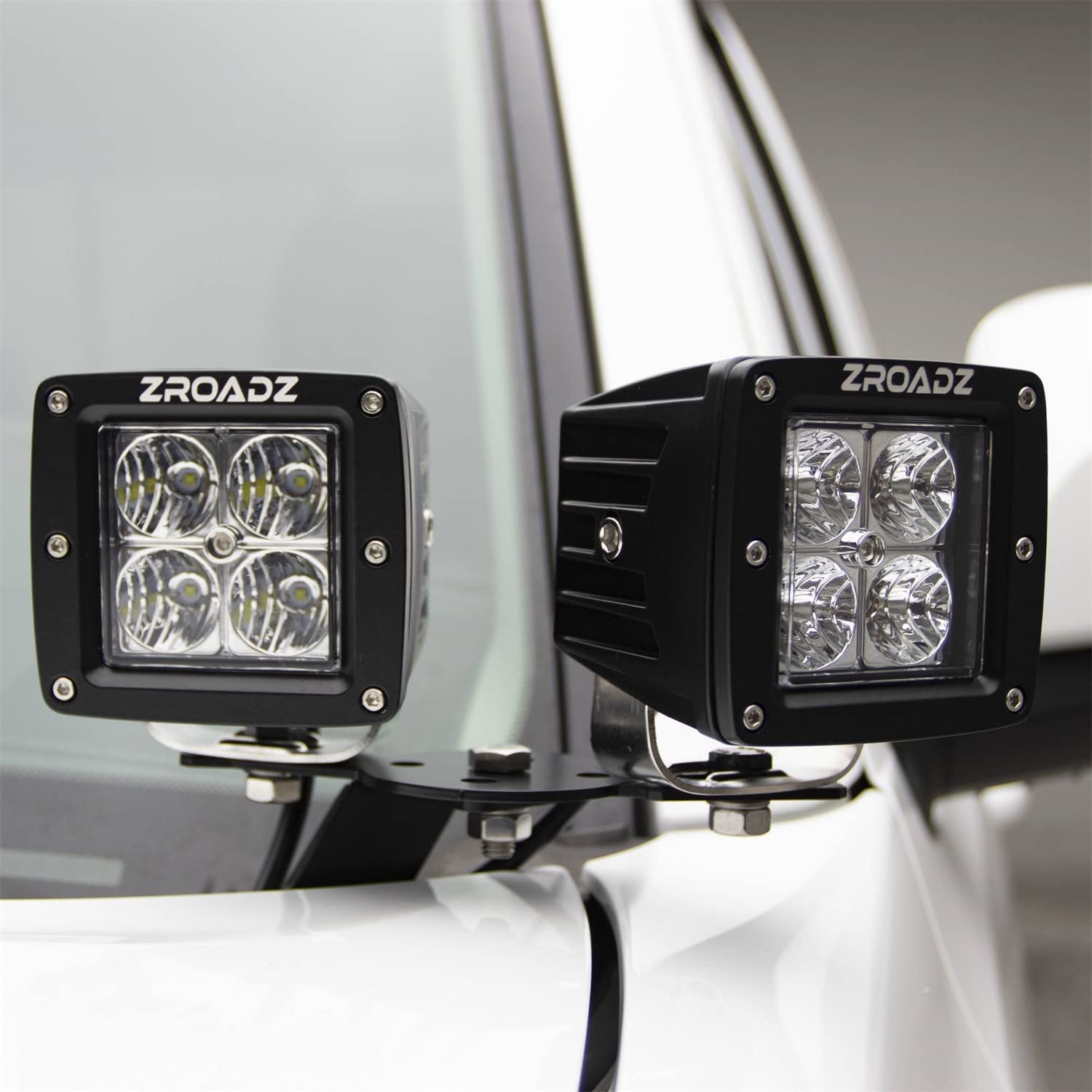 ZROADZ 2010-2014 FORD Z365601-KIT4 F150-RAPTOR Black A-Pillar 4-LED Pod Light Kit