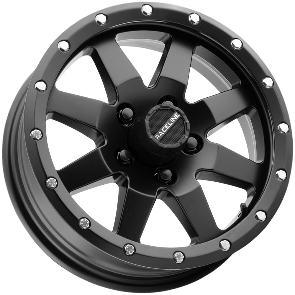 Raceline Wheels 935B DEFENDER TR Aluminum Trailer Wheels Satin Black Finish, 14X6" 5X114.3 Bolt Pattern 0mm Offset/(3.5"B/S) 8 Spoke Design, Utility, Boat Trailer Automotive Wheels