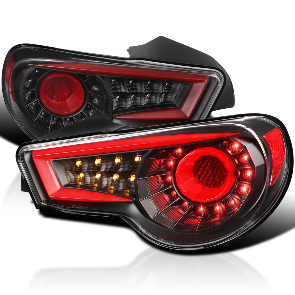 Black LED Tail Lights SPEC-D TUNING Compatible with 2013-2016 Scion FR-S, 2013-2016 Subaru BRZ, Left + Right Pair Assembly