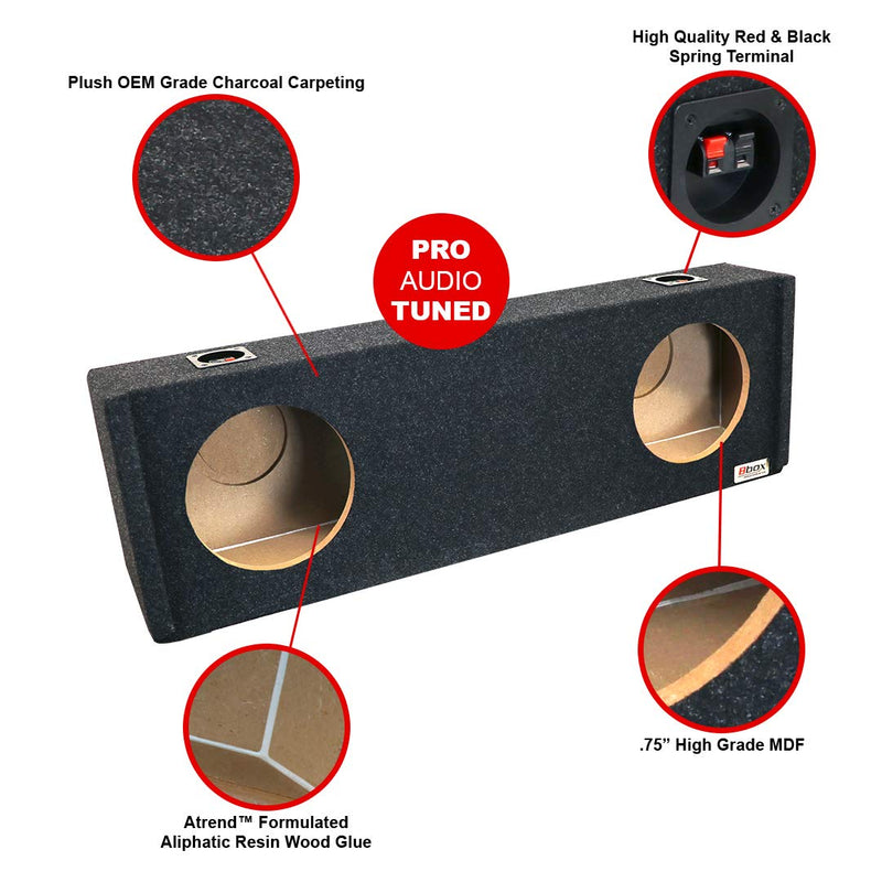 Bbox 10" Dual Sealed Carpeted Subwoofer Enclosure - Fits 1983-2012 Ford Ranger Extended Cab/Super Cab, Charcoal - Subwoofer Box Improves Audio Quality, Sound & Bass