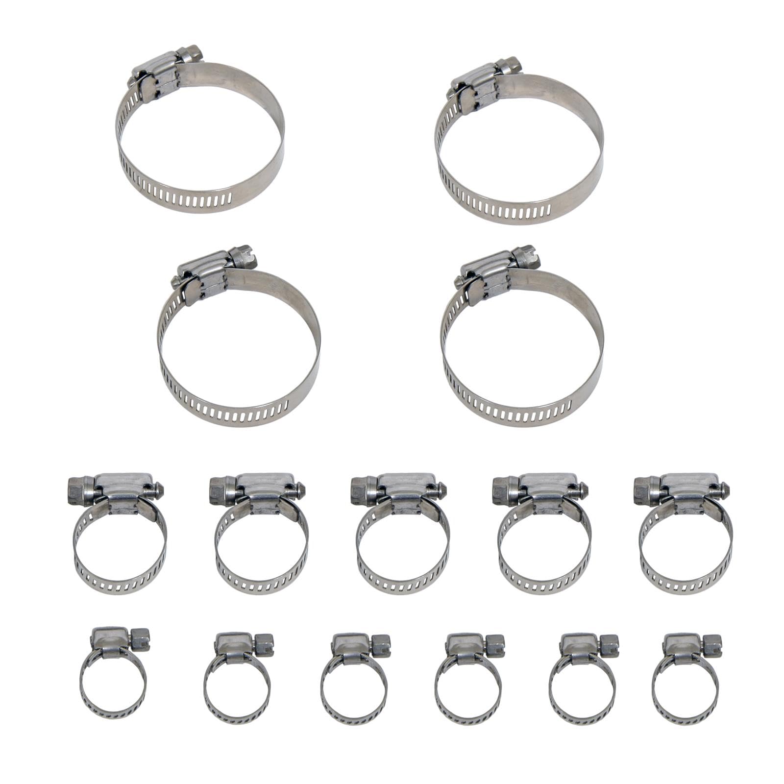 8287-SBKF Scott Drake Stainless Steel Hose Clamp Kit FoMoCo Logo