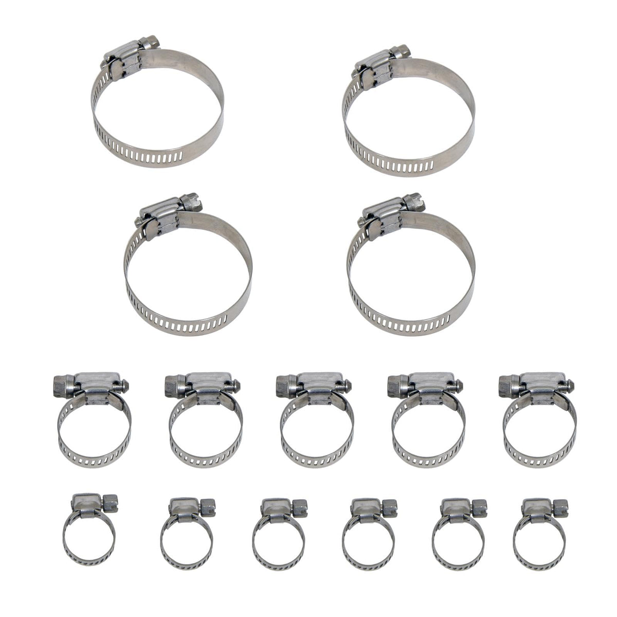 8287-SBKF Scott Drake Stainless Steel Hose Clamp Kit FoMoCo Logo