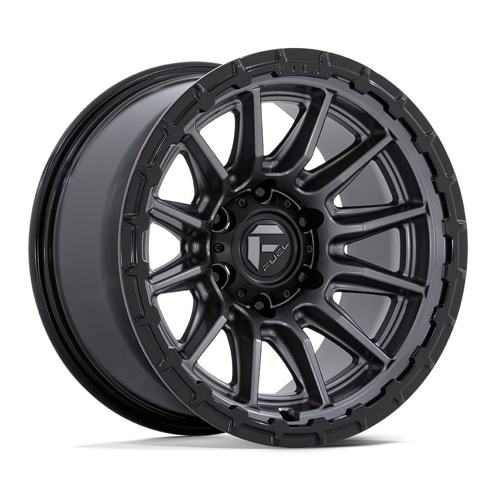 FUEL OFF-ROAD FC866 17X8.5 PISTON 6X5.5 5.73 25mm MATTE GUNMETAL W/GLOSS BLACK LIP - FC866AB17856825