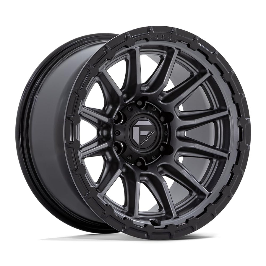 FUEL OFF-ROAD FC866 17X8.5 PISTON 6X5.5 5.73 25mm MATTE GUNMETAL W/GLOSS BLACK LIP - FC866AB17856825