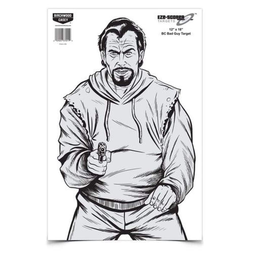 BC Bad Guy Paper Birchwood Casey Eze-Scorer 12" x 18" - 10 targets