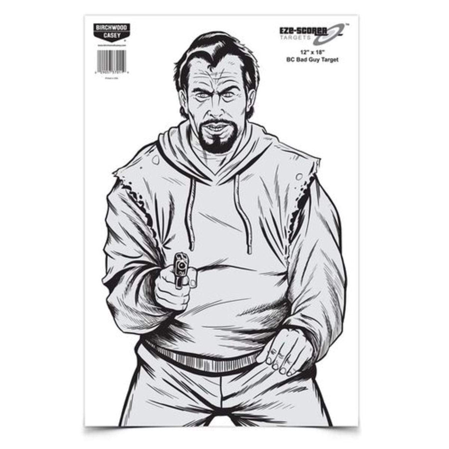BC Bad Guy Paper Birchwood Casey Eze-Scorer 12" x 18" - 10 targets