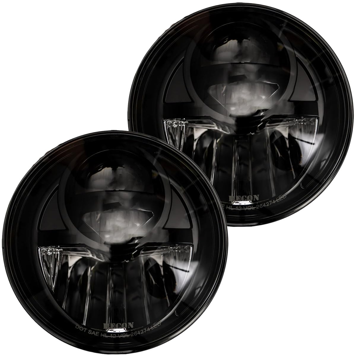 RECON - Premium Ultra Bright CREE LED Projector Headlights Fits 07-18 JK Wrangler 32W LED Low / 39W LED High Beam - (SMOKED LENS)