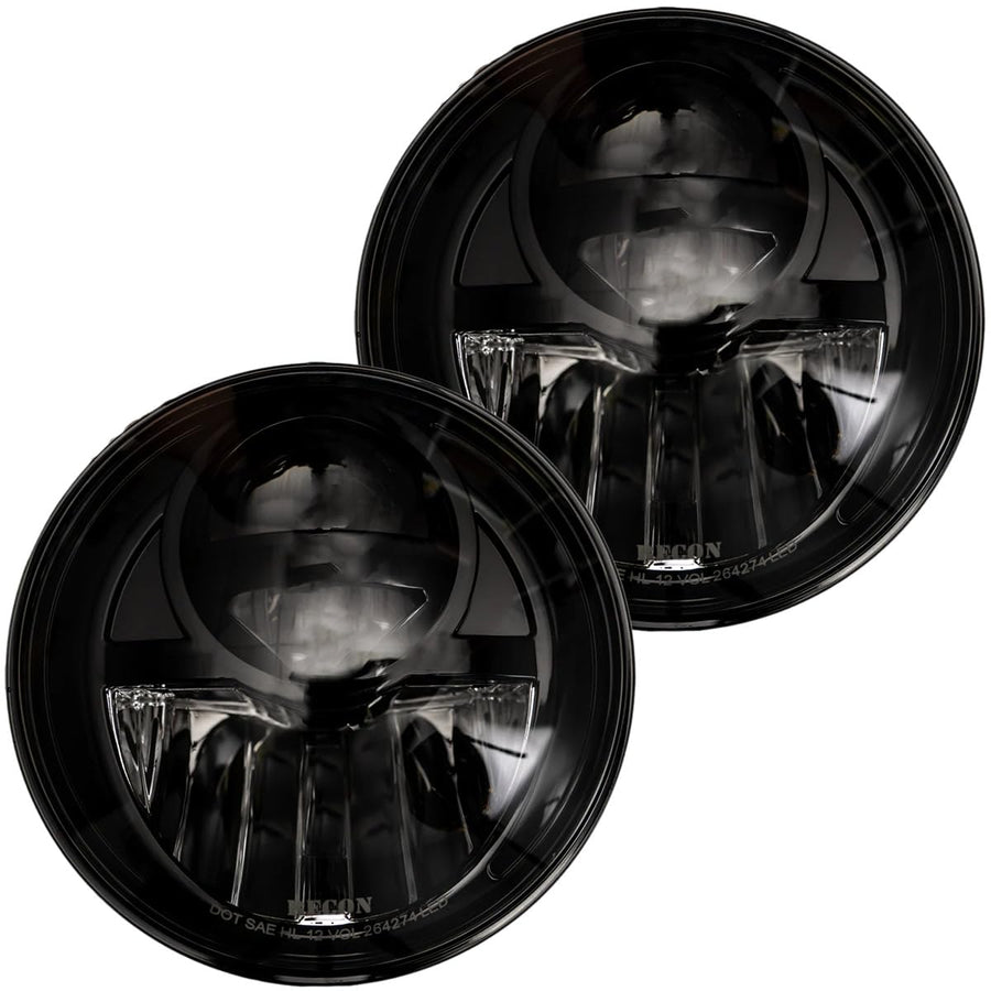 RECON - Premium Ultra Bright CREE LED Projector Headlights Fits 07-18 JK Wrangler 32W LED Low / 39W LED High Beam - (SMOKED LENS)
