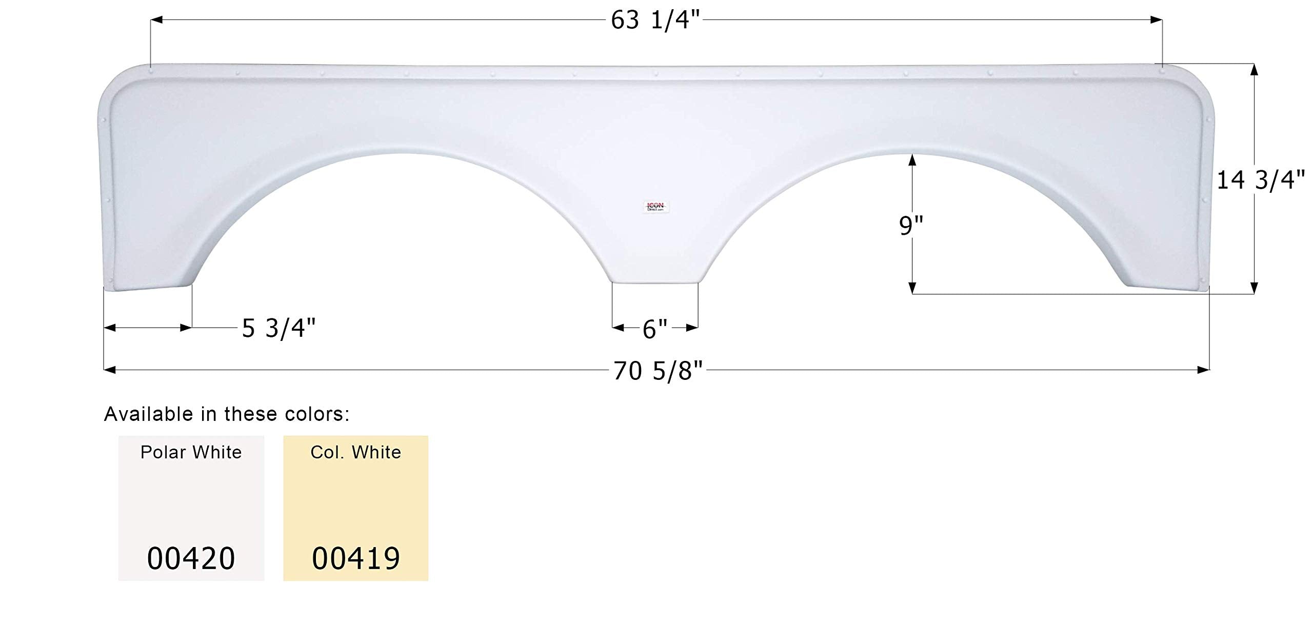 Fender Skirt ICON, Tandem, FS671, Colonial White