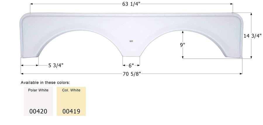 Fender Skirt ICON, Tandem, FS671, Colonial White