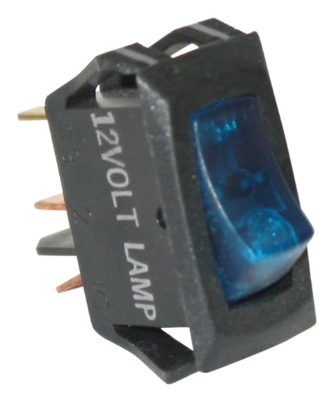 80412 Painless Performance Small Rocker Switch, On-Off, Blue Lighted