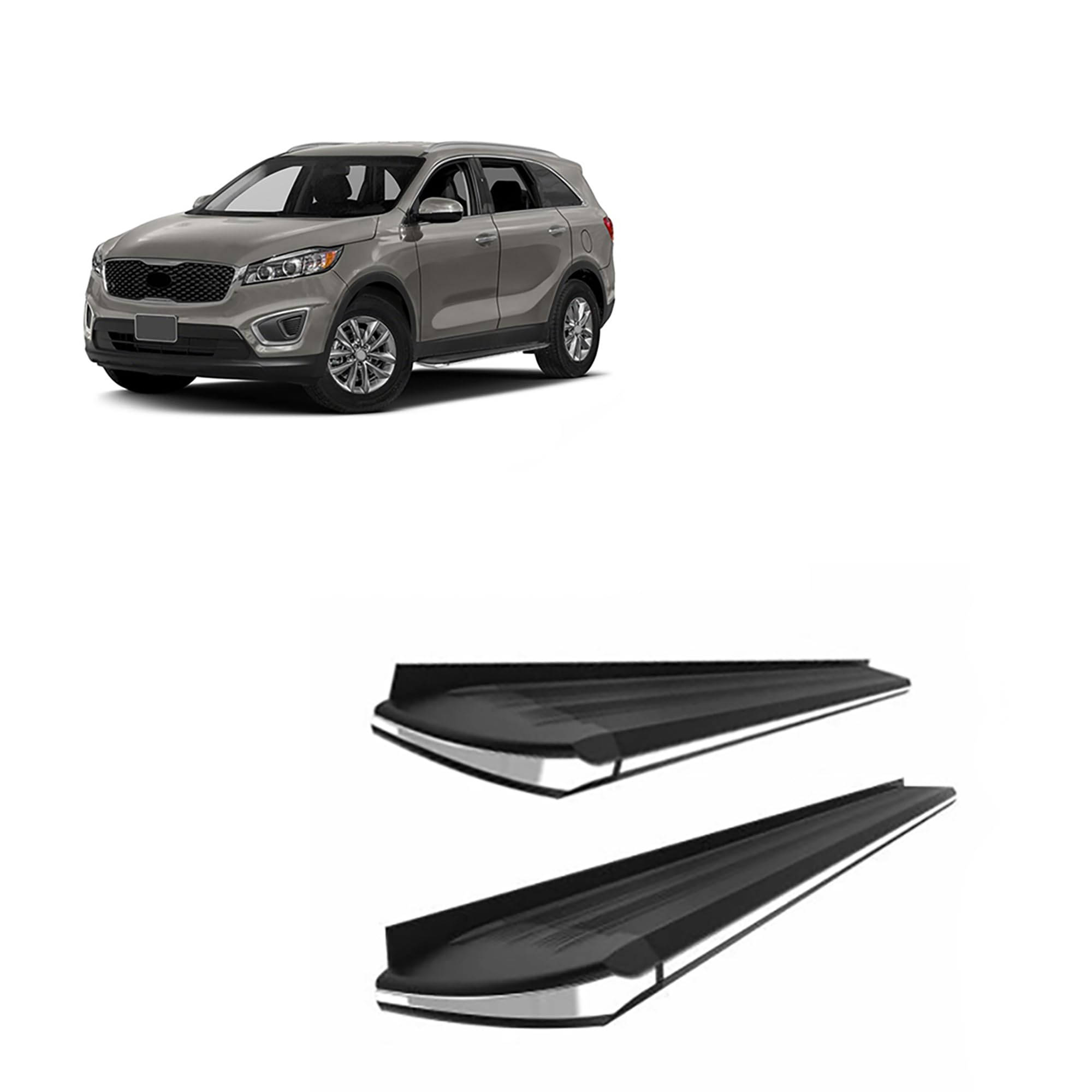 Exceed Black Horse Running Boards Compatible with 2014-2016 Kia Sorento-EX-KISO14