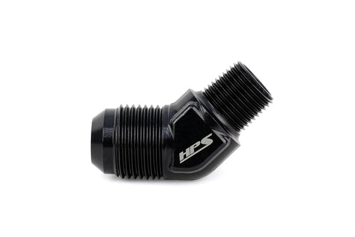 Performance HPS -12 to 1/2 NPT 45 Degree Aluminum AN Adapter, AN823128
