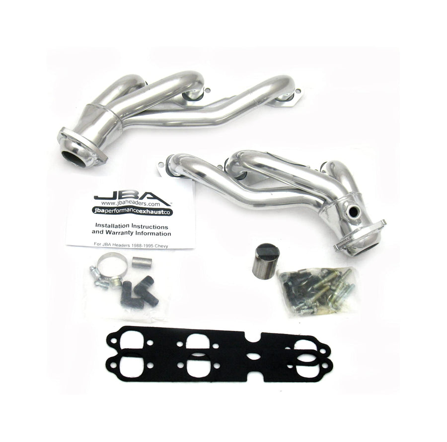 1-1/2" JBA Shorty Stainless Steel Silver Ceramic Exhaust Header for GM Full Size Truck 4.3L 88-95